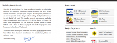 Current dougbarned.co.uk design